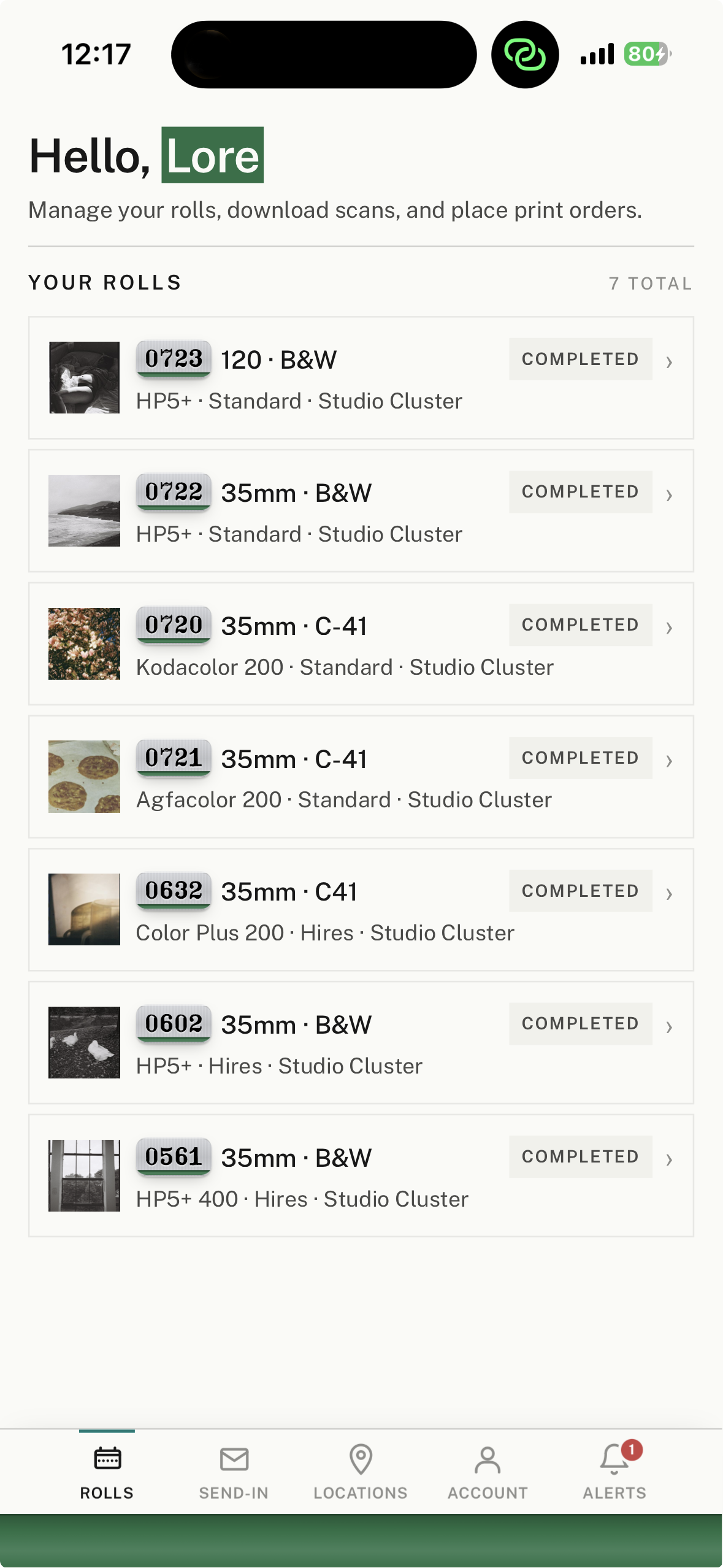Film Dashboard on iPhone